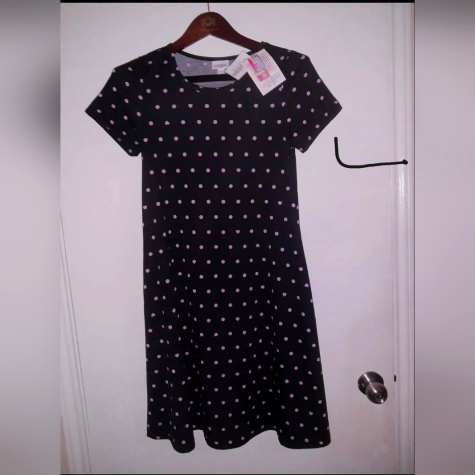 Xxs Hearts  Dots Slip On Knee Length Dress